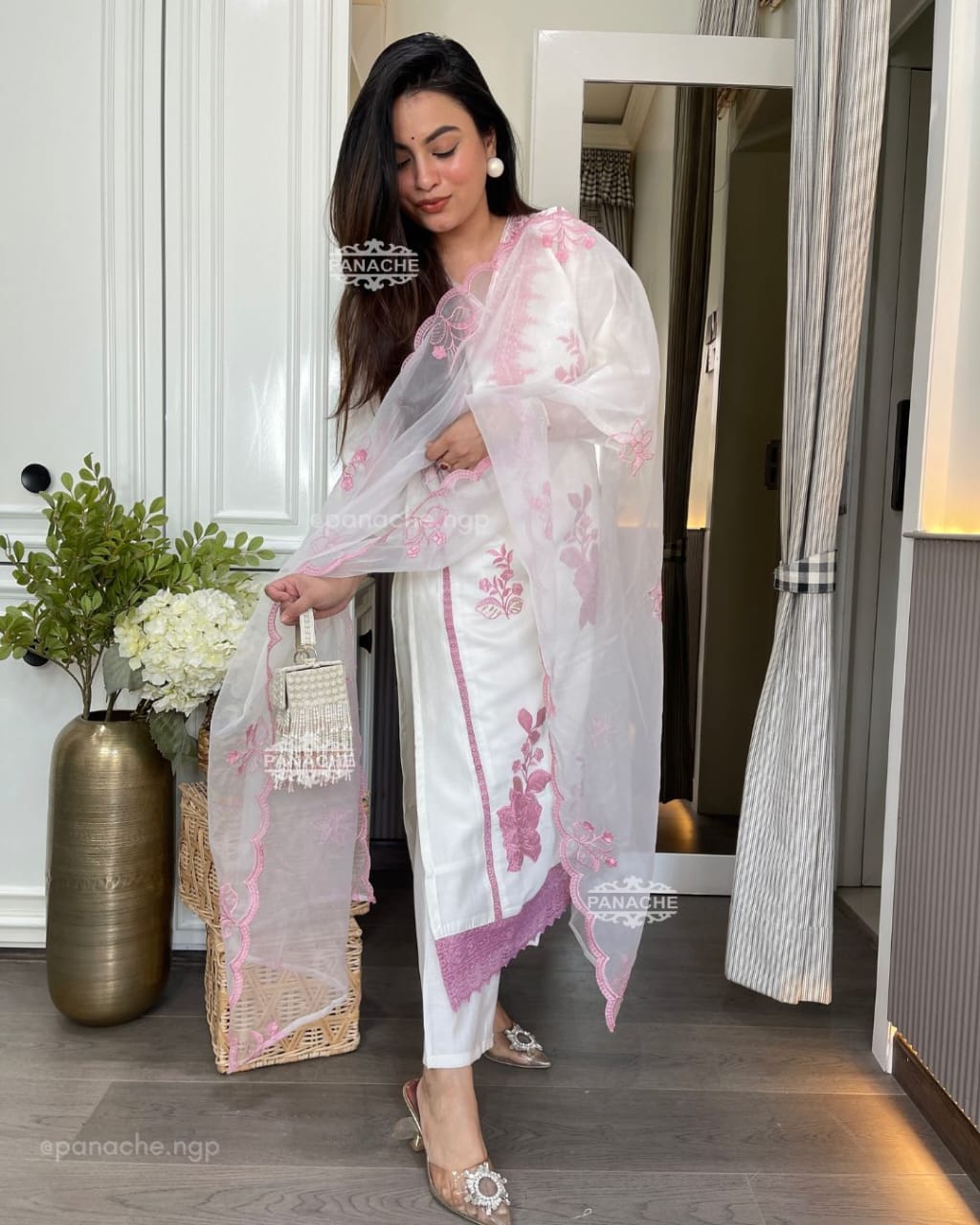 Beautiful Heavy Embroidered Cotton 3-Piece Set