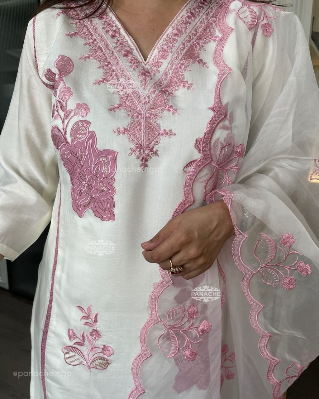 Beautiful Heavy Embroidered Cotton 3-Piece Set