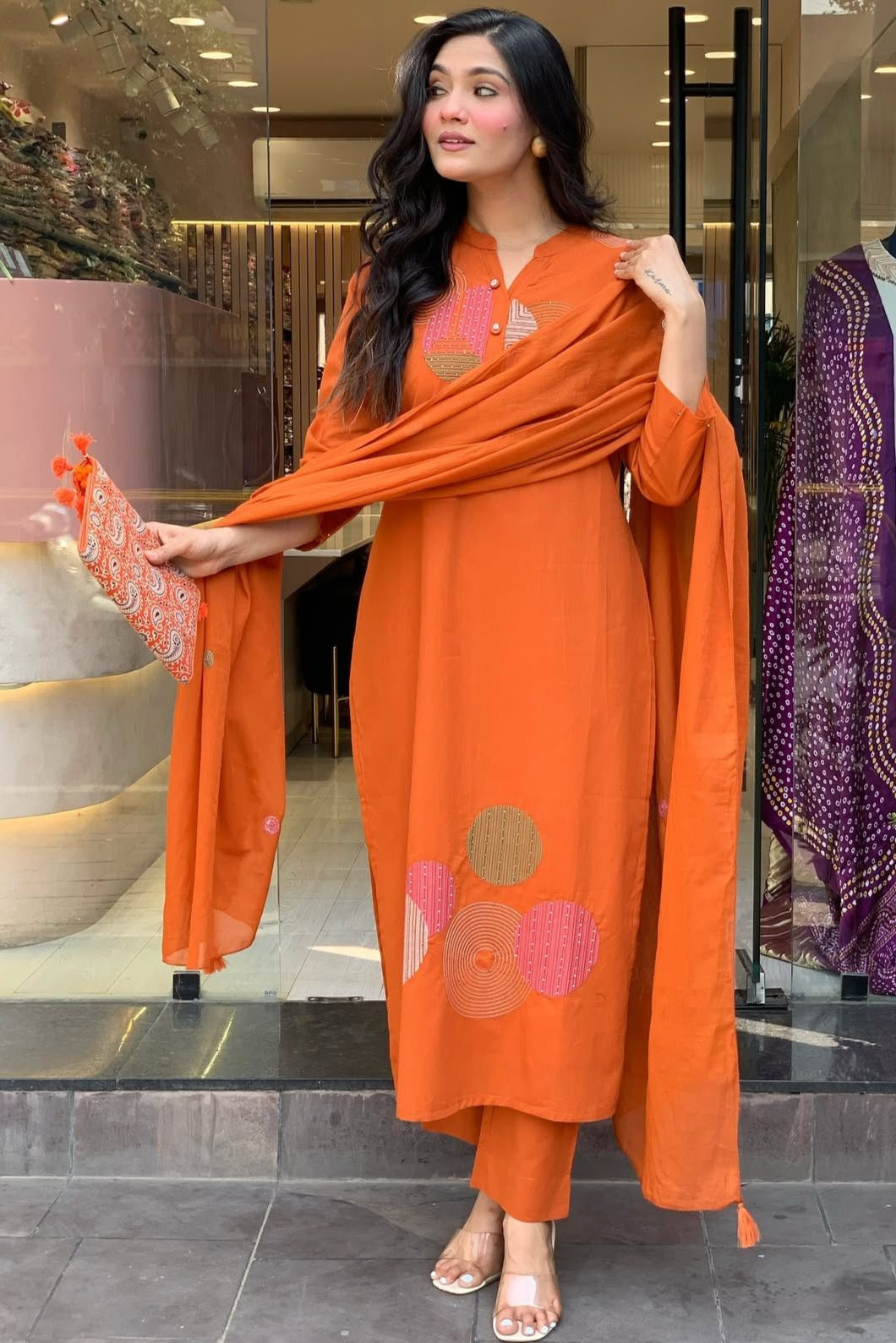 Floral Print Hand Block Cotton Suit Set