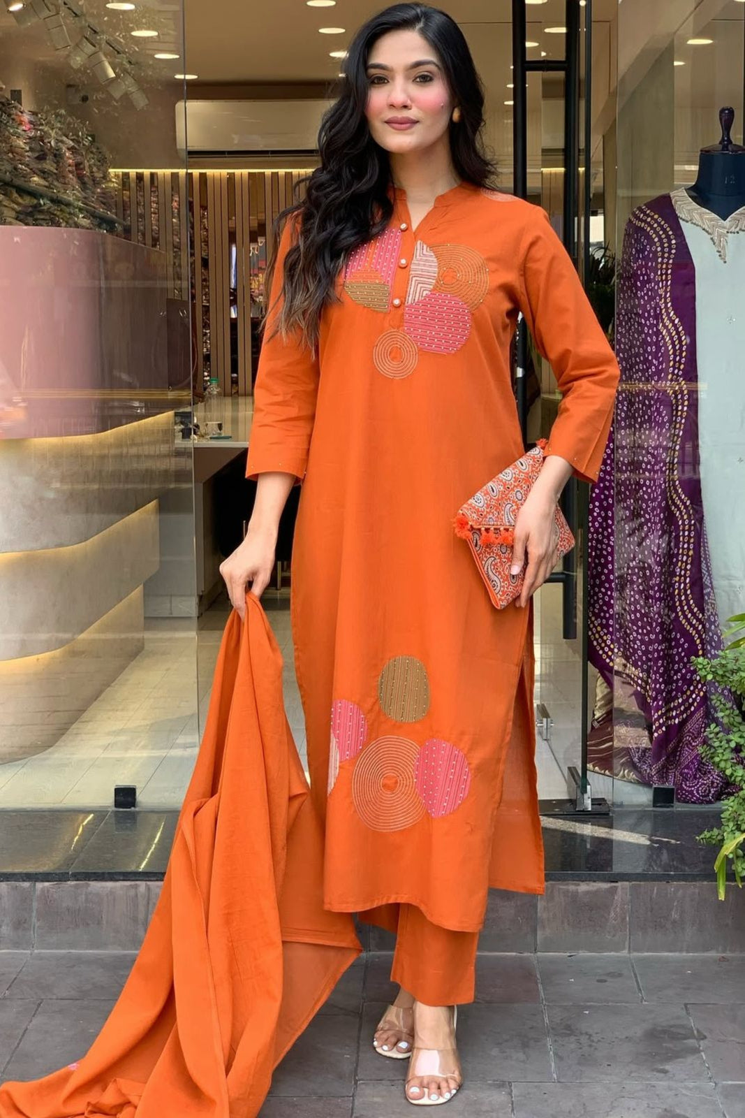Floral Print Hand Block Cotton Suit Set