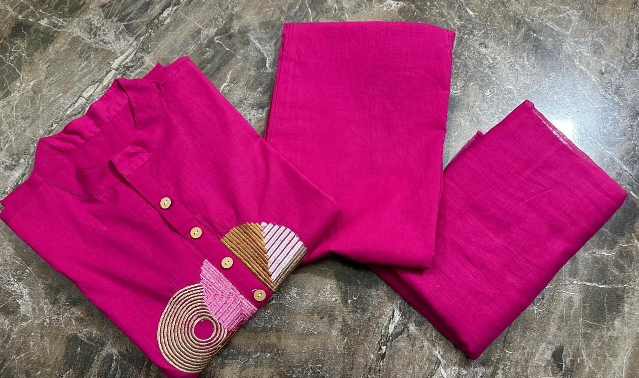 Floral Print Hand Block Cotton Suit Set