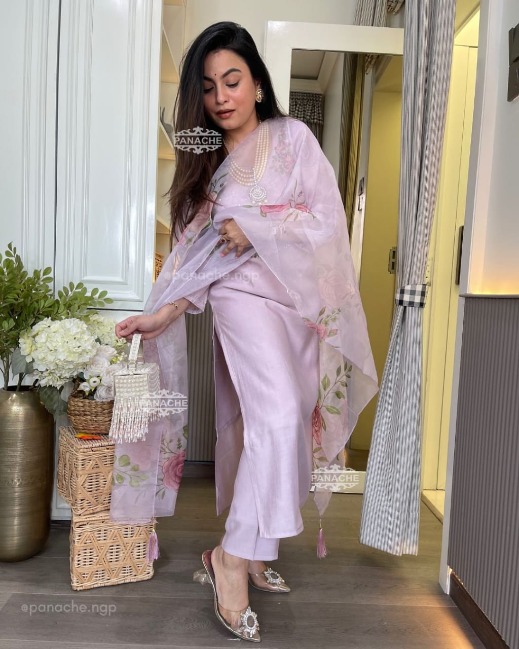 Lavender Grace Handwork Cotton Suit Set