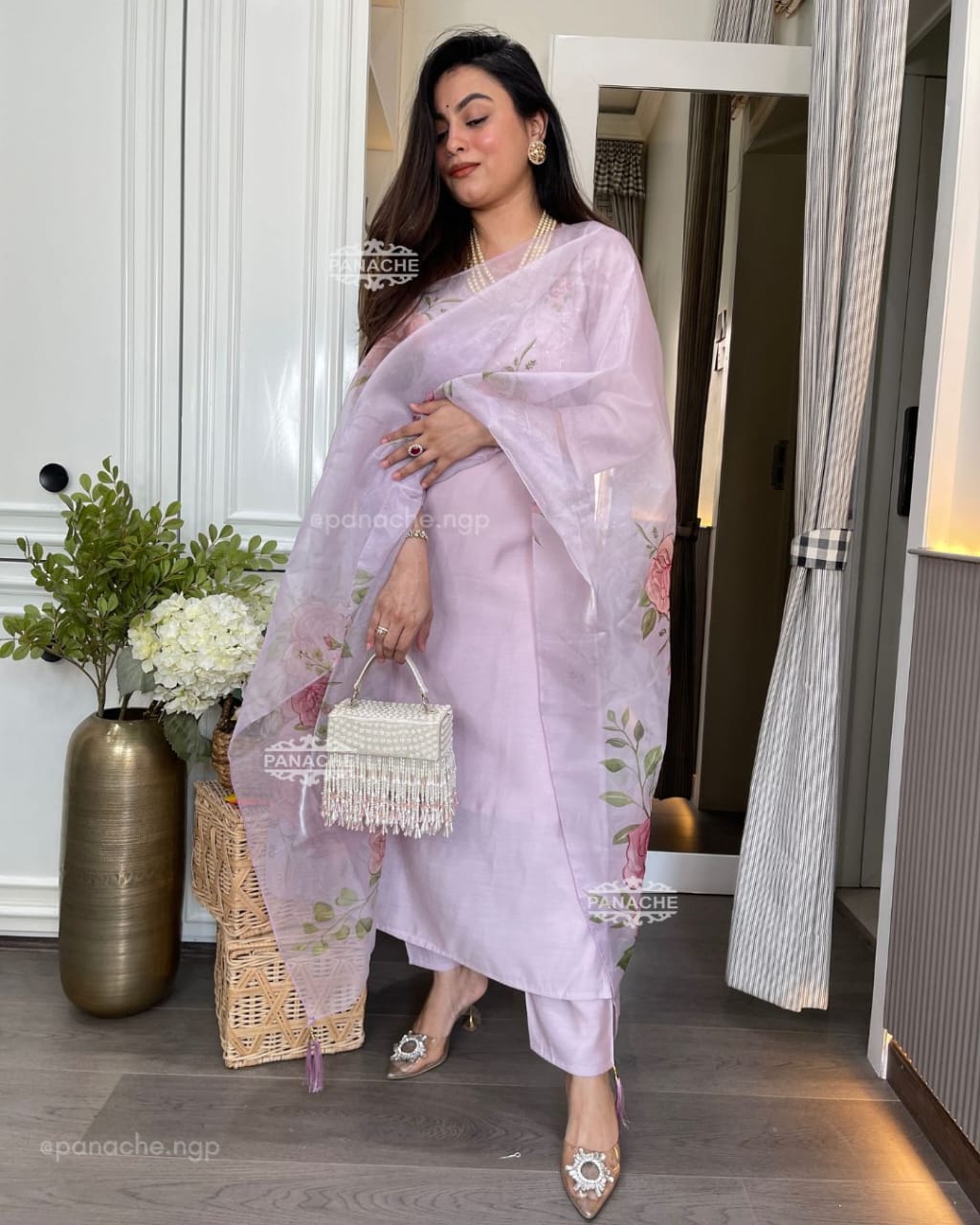 Lavender Grace Handwork Cotton Suit Set