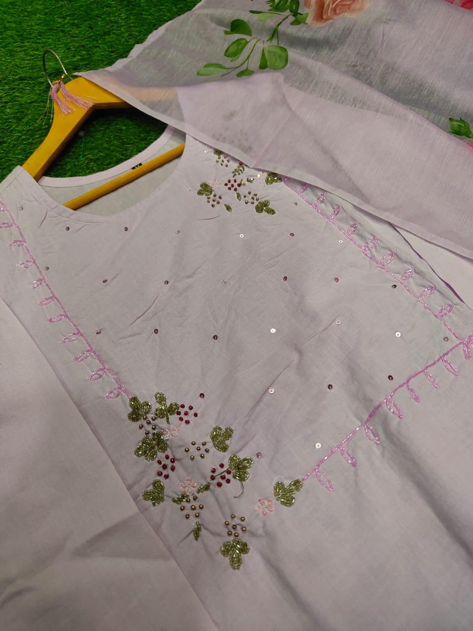 Lavender Grace Handwork Cotton Suit Set
