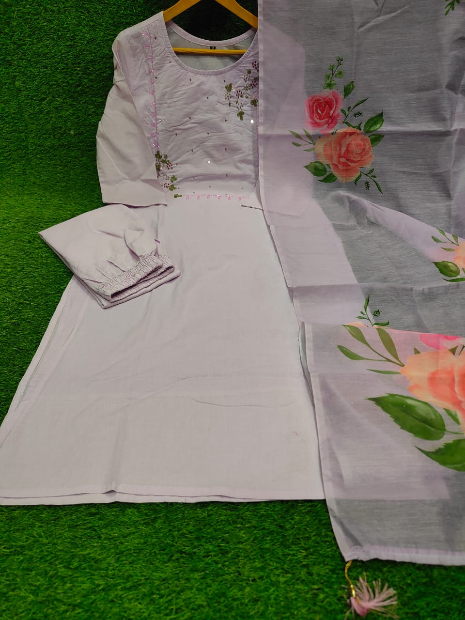 Lavender Grace Handwork Cotton Suit Set