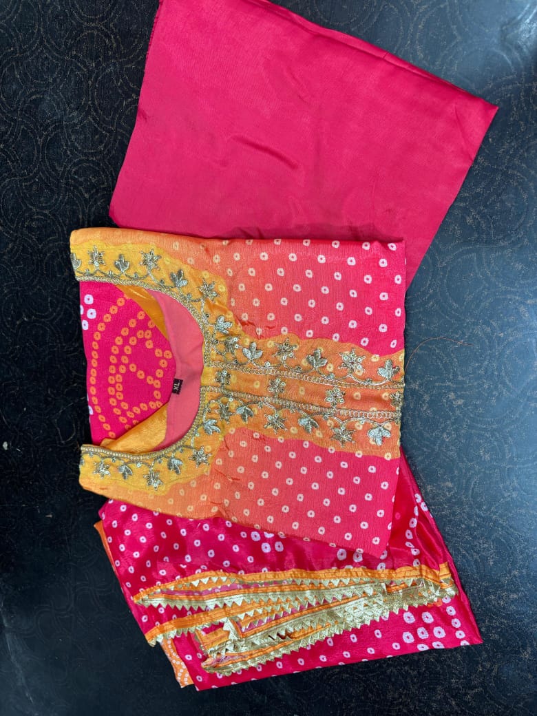 Beautiful Heavy Chinon Silk Festive Suit Set