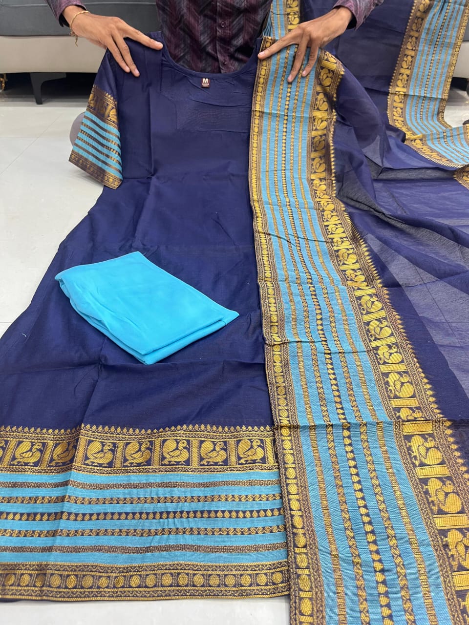 Kanchi Cotton Hand Zari Woven Suit Set