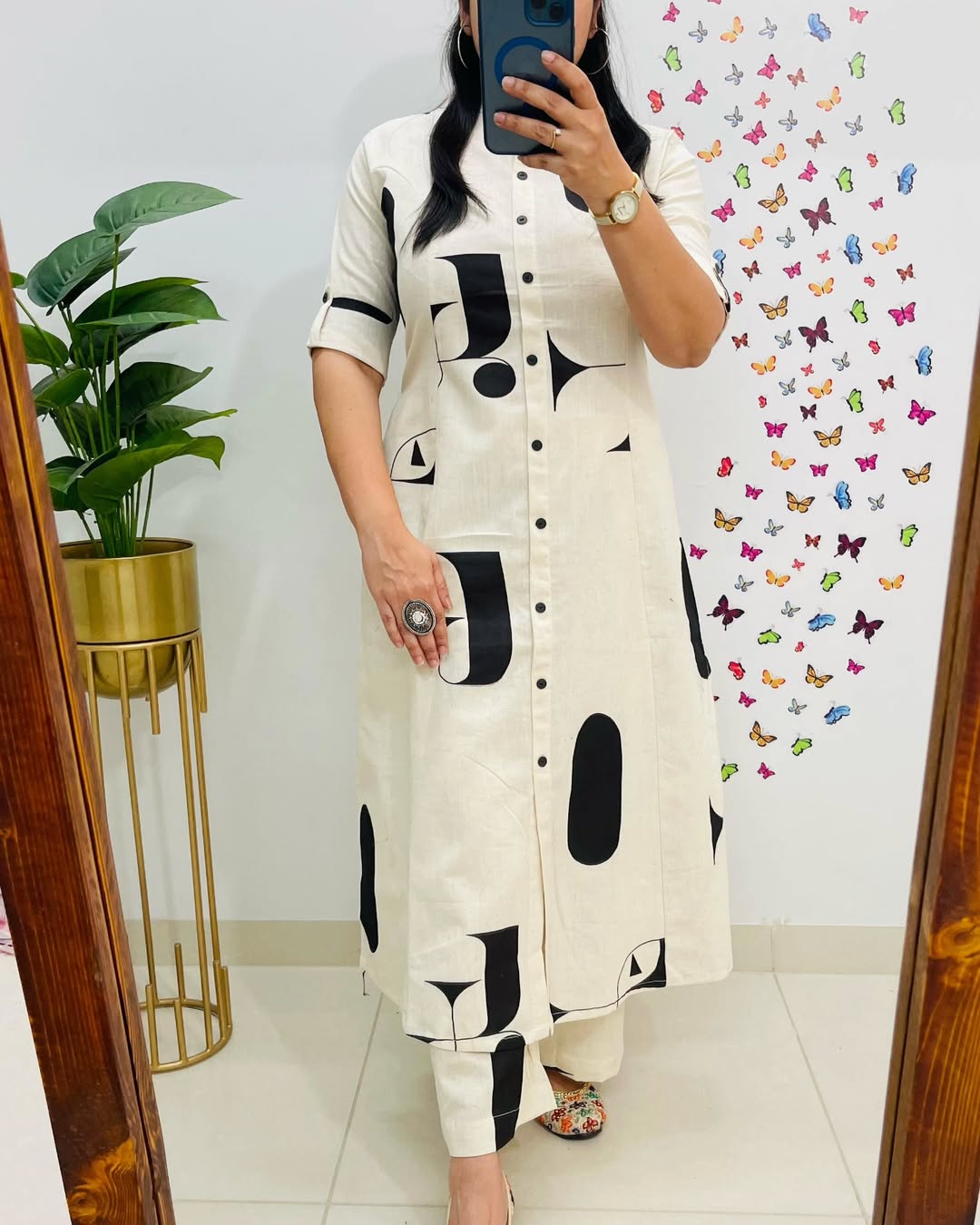 White A-Line Cotton Co-ord Set