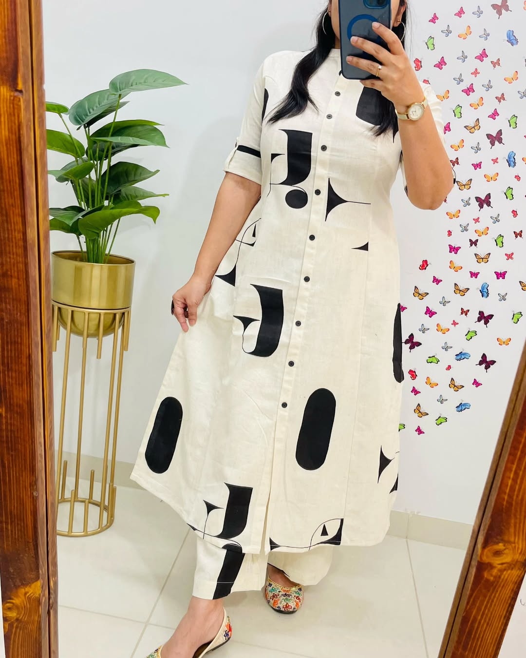 White A-Line Cotton Co-ord Set