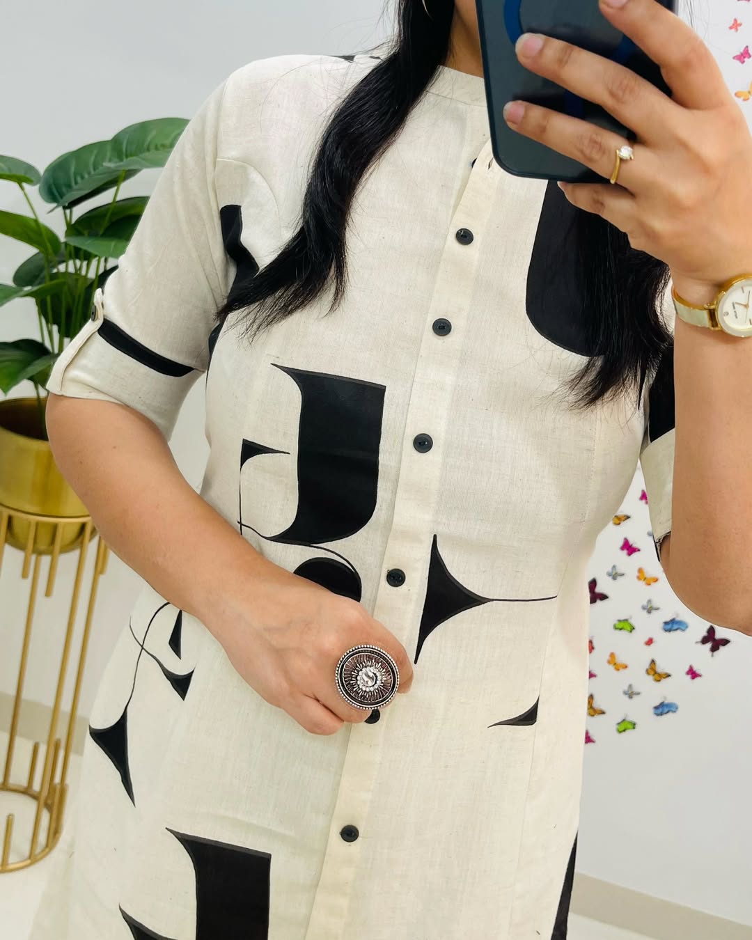 White A-Line Cotton Co-ord Set