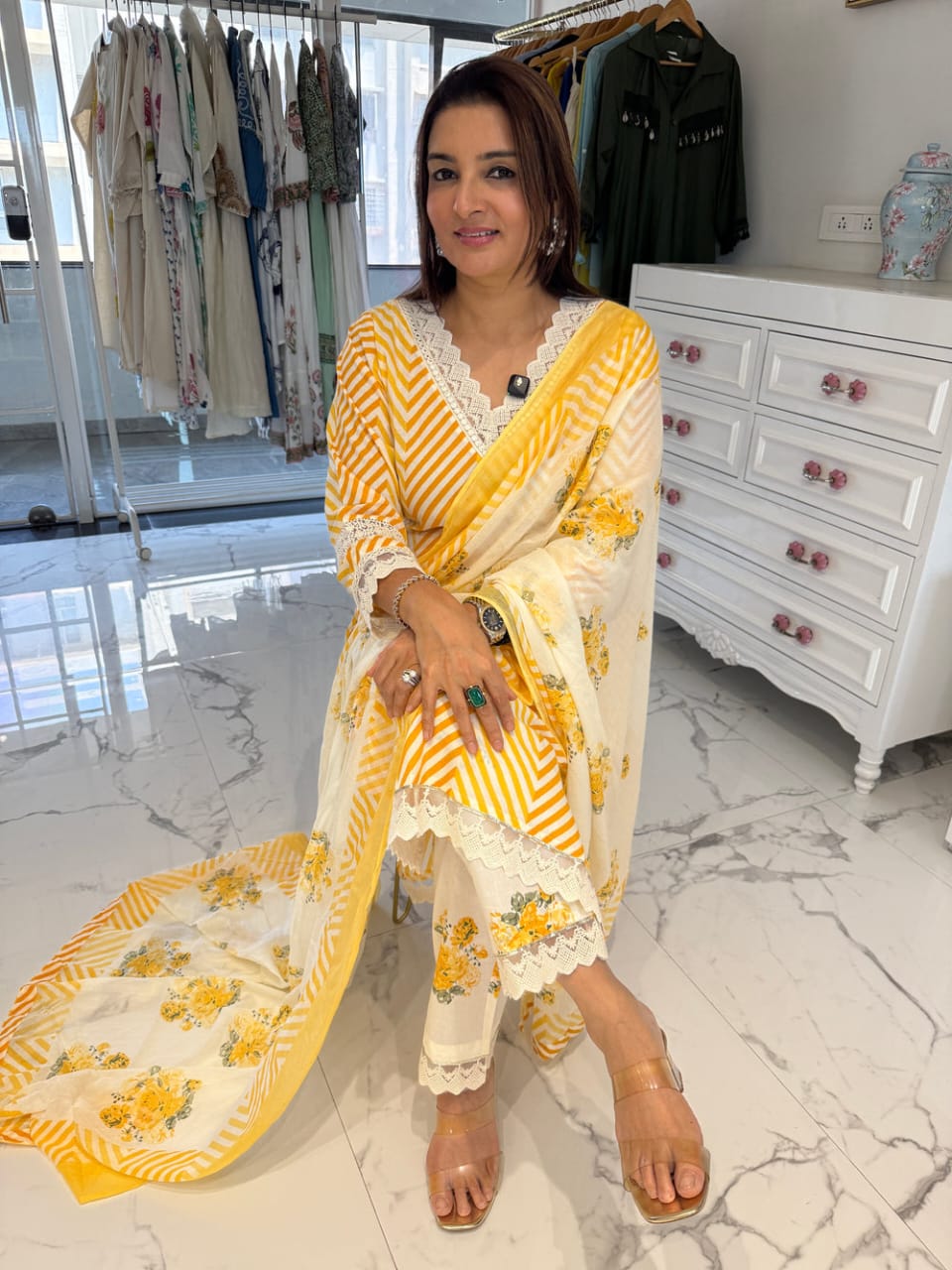 Beautiful Gorgeous Lahriya Pure Cotton Suit Set