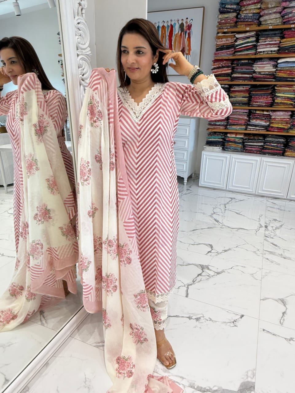 Beautiful Gorgeous Lahriya Pure Cotton Suit Set