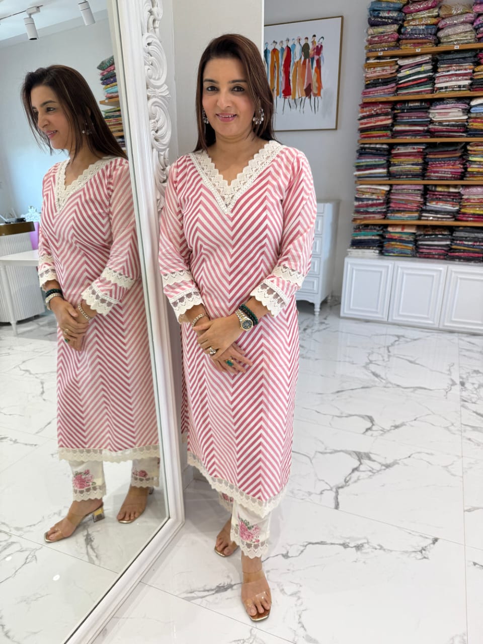 Beautiful Gorgeous Lahriya Pure Cotton Suit Set