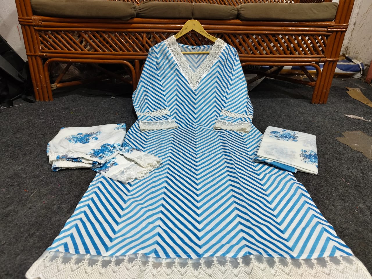 Beautiful Gorgeous Lahriya Pure Cotton Suit Set