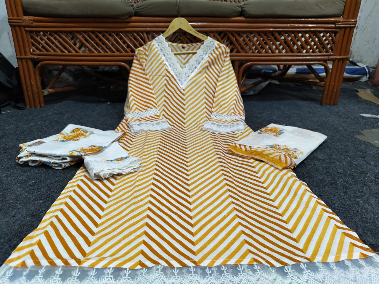 Beautiful Gorgeous Lahriya Pure Cotton Suit Set