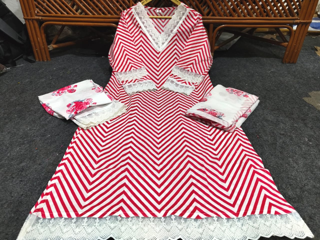 Beautiful Gorgeous Lahriya Pure Cotton Suit Set