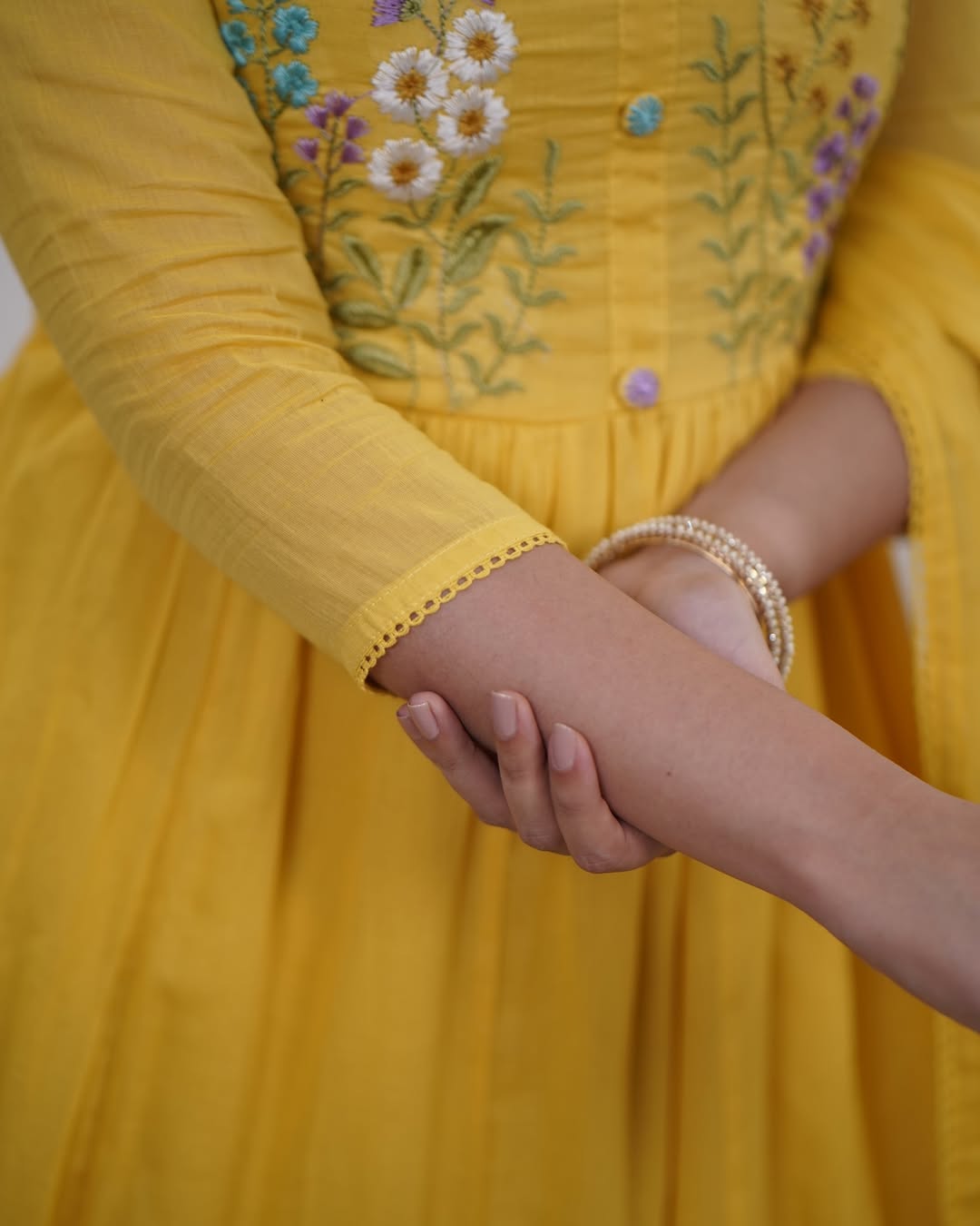 Gulnoor Yellow Embroidered Kurti Pant Dupatta Set