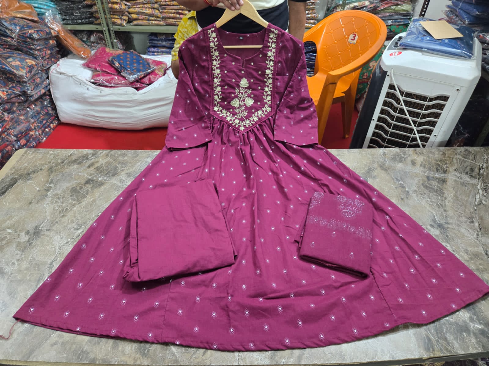 New Traditional Embroidered Anarkali Kurta Set