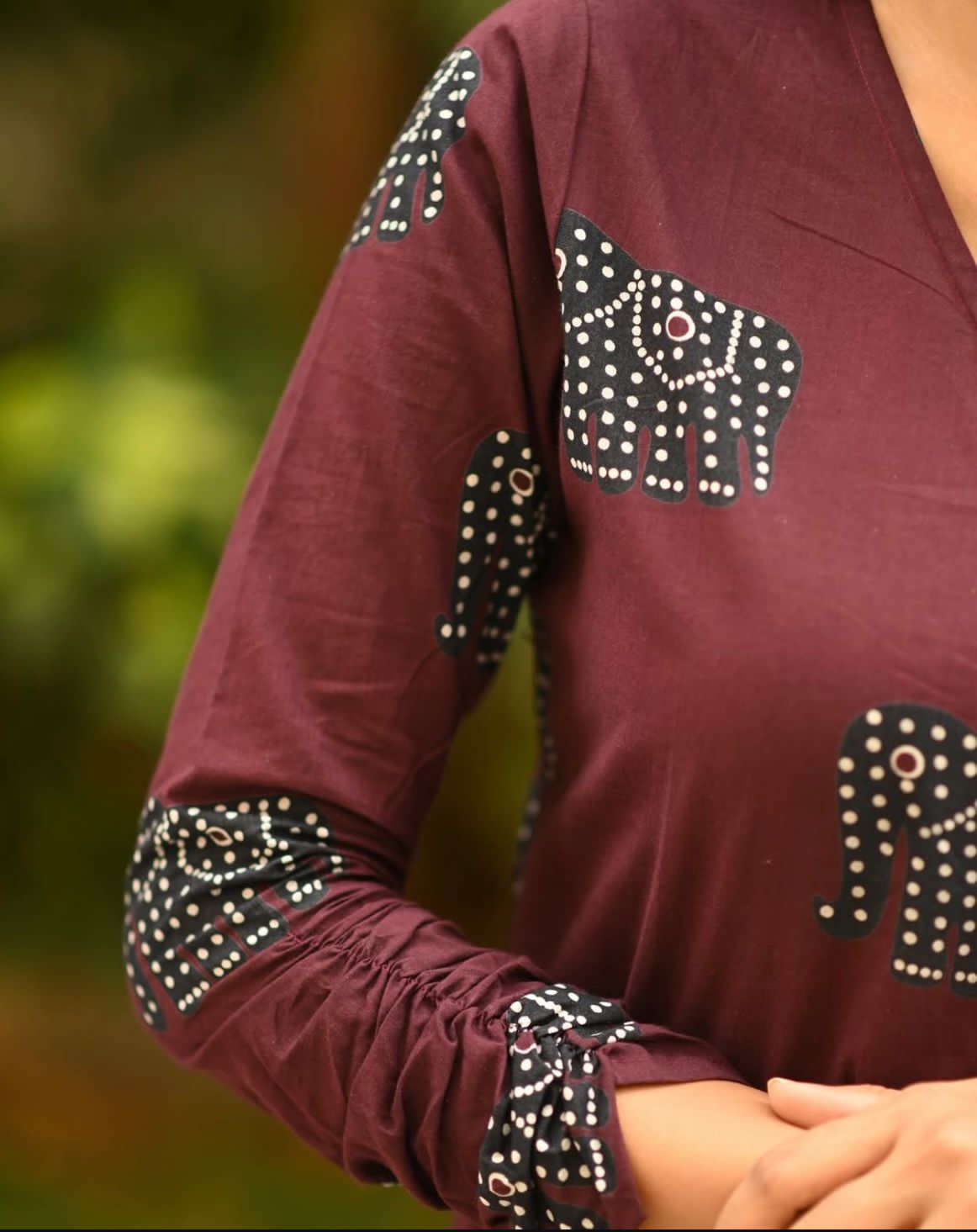 Maroon Cotton Festive Suit Set