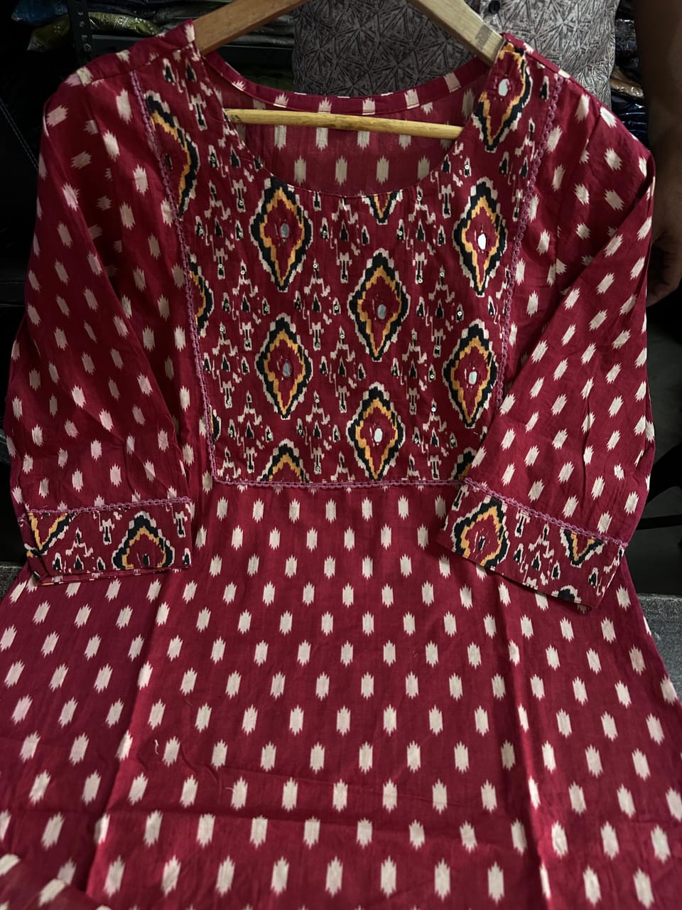 Rangdeep Maroon Cotton Embroidered Suit Set