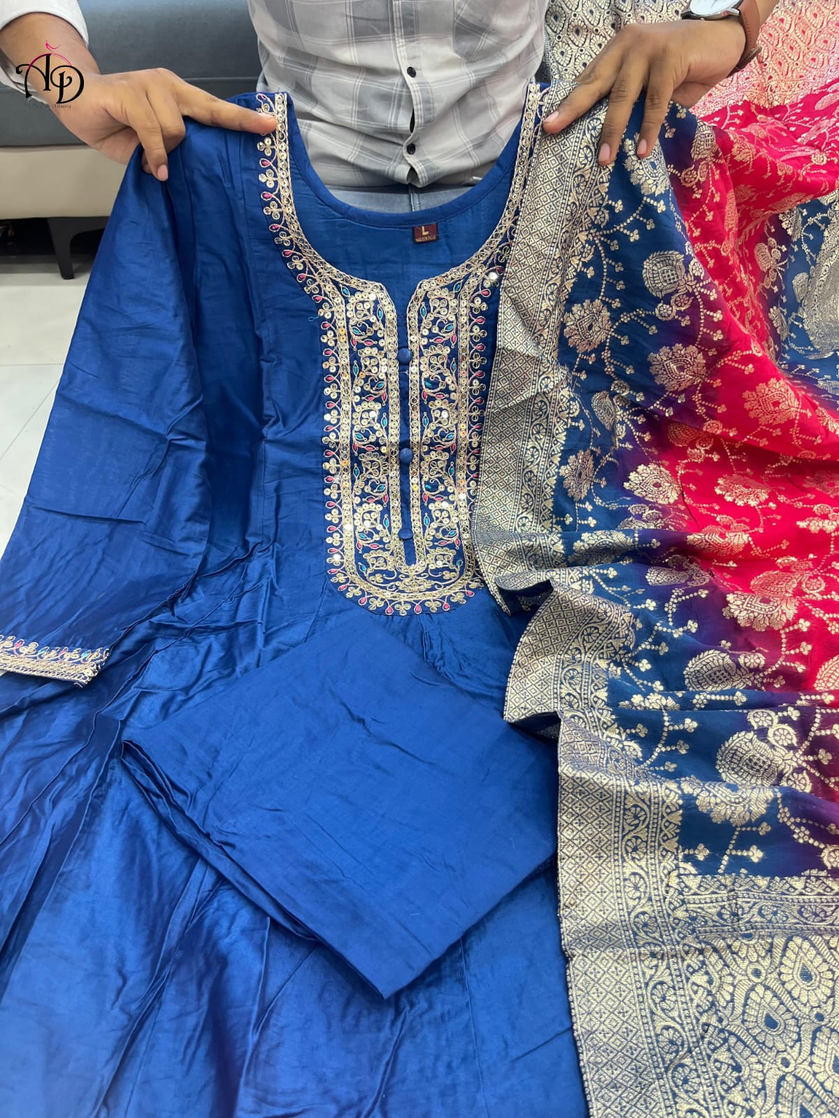 Noor-E-Chandni Anarkali Kurti Pant Dupatta Set