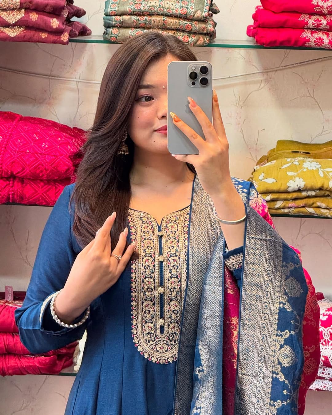Noor-E-Chandni Anarkali Kurti Pant Dupatta Set