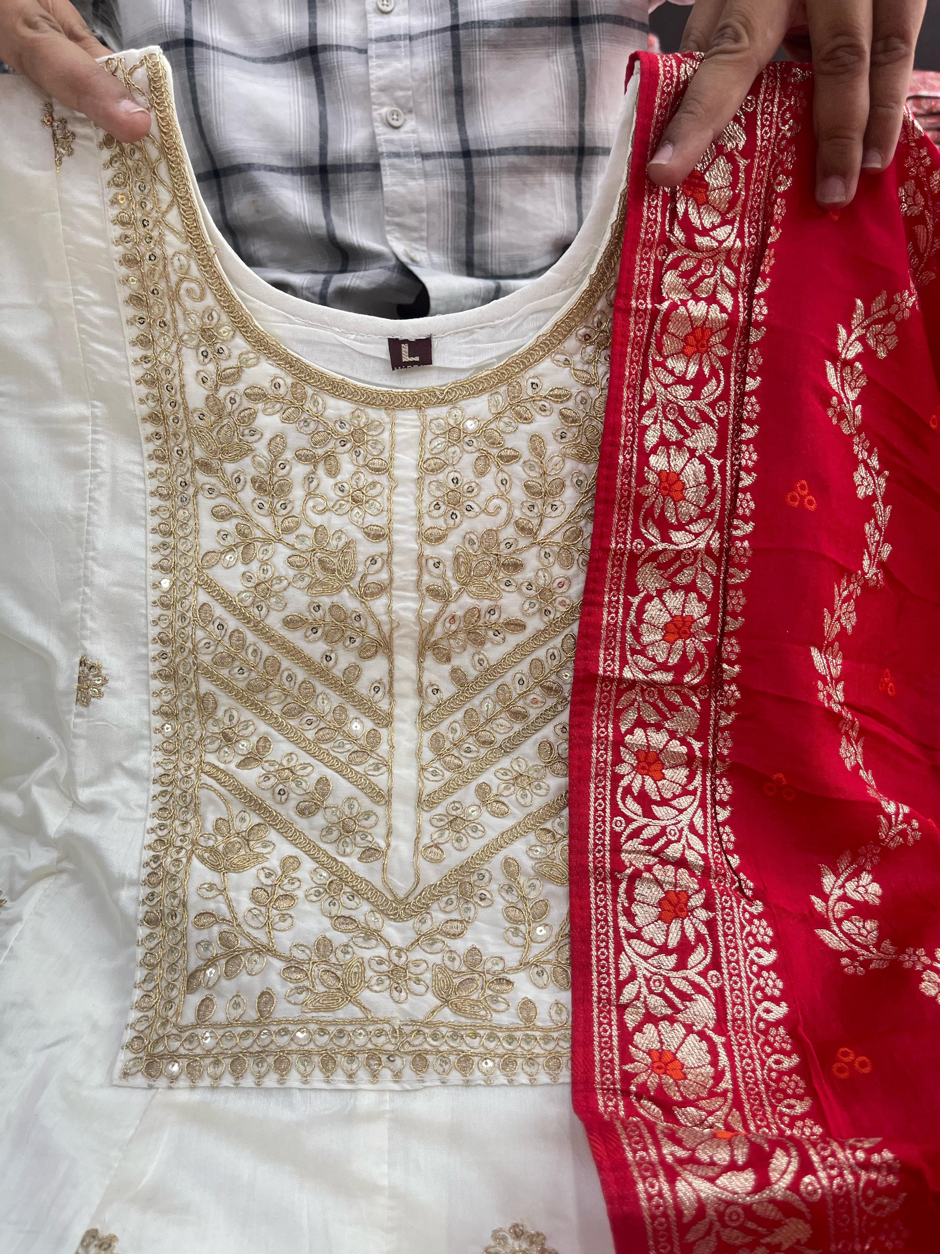 Noor-E-Chandni Anarkali Kurti Pant Dupatta Set