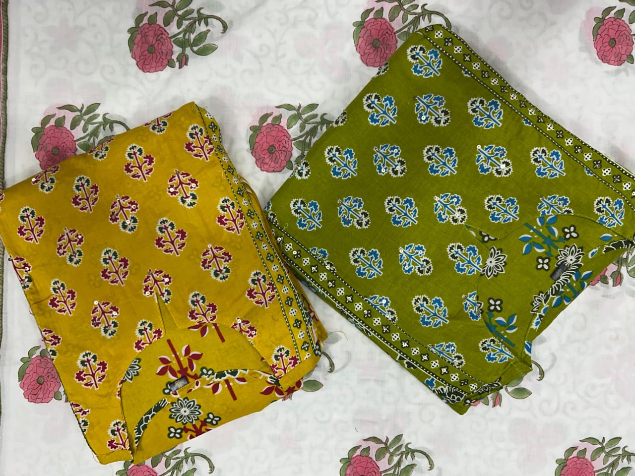Pure Fine Cotton Dark Yellow Heavy Cotton Suit Set
