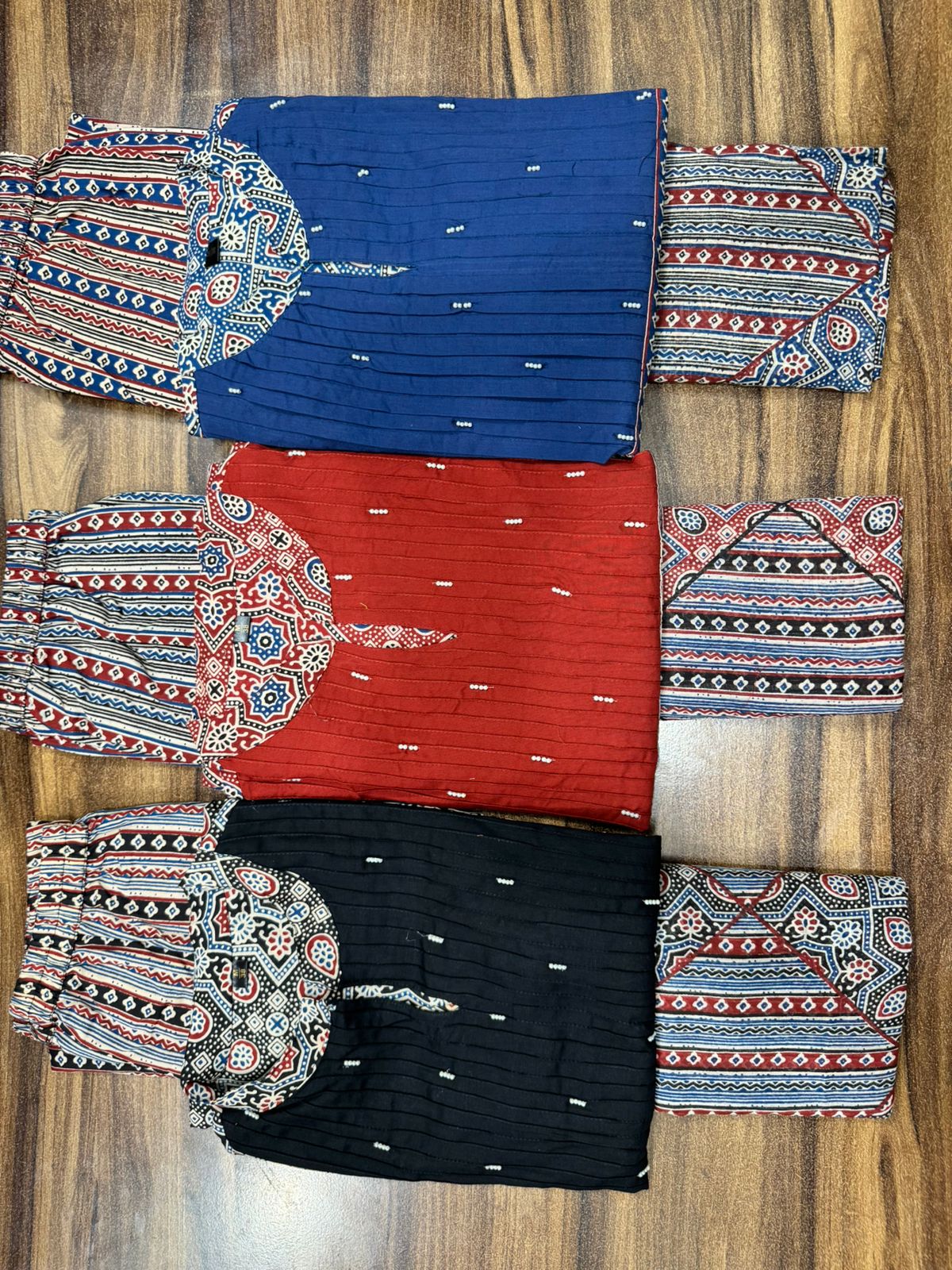 New Trending Red Azrak Fusion Cotton Suit Set