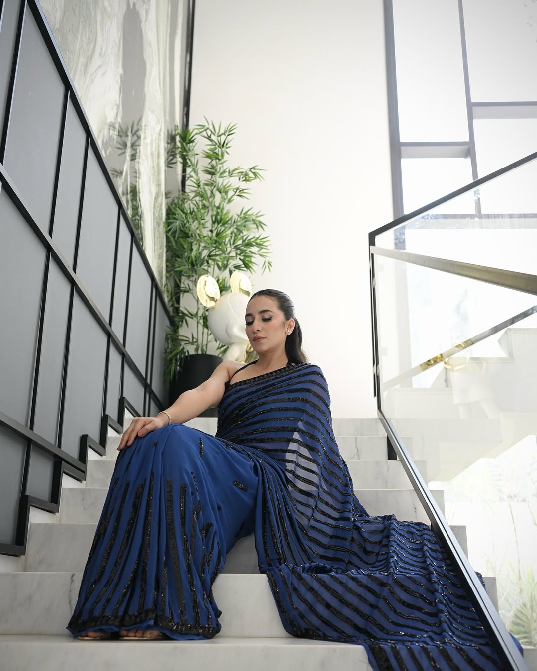 Sitara Sequin Embroidered Georgette Saree