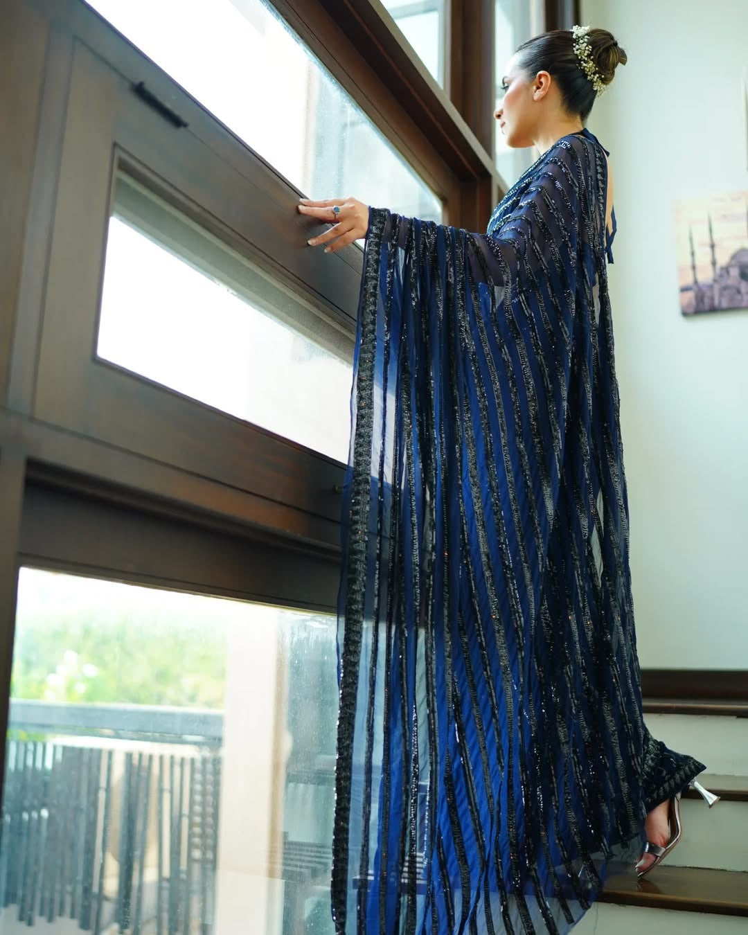 Sitara Sequin Embroidered Georgette Saree
