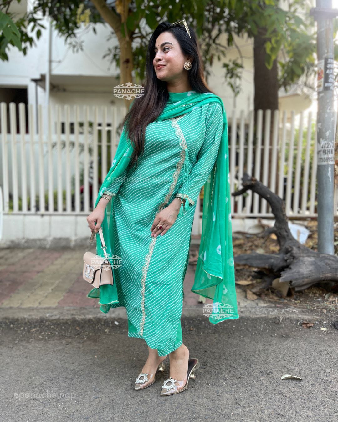 Gulnehar Aqua Lahariya Embroidered Cotton Suit Set
