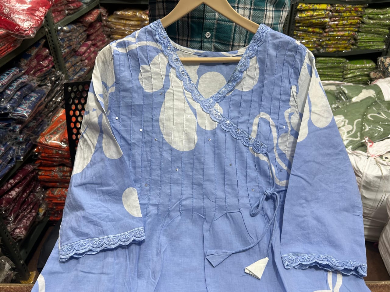 Aafreen Light Blue Azrak Cotton Suit Set
