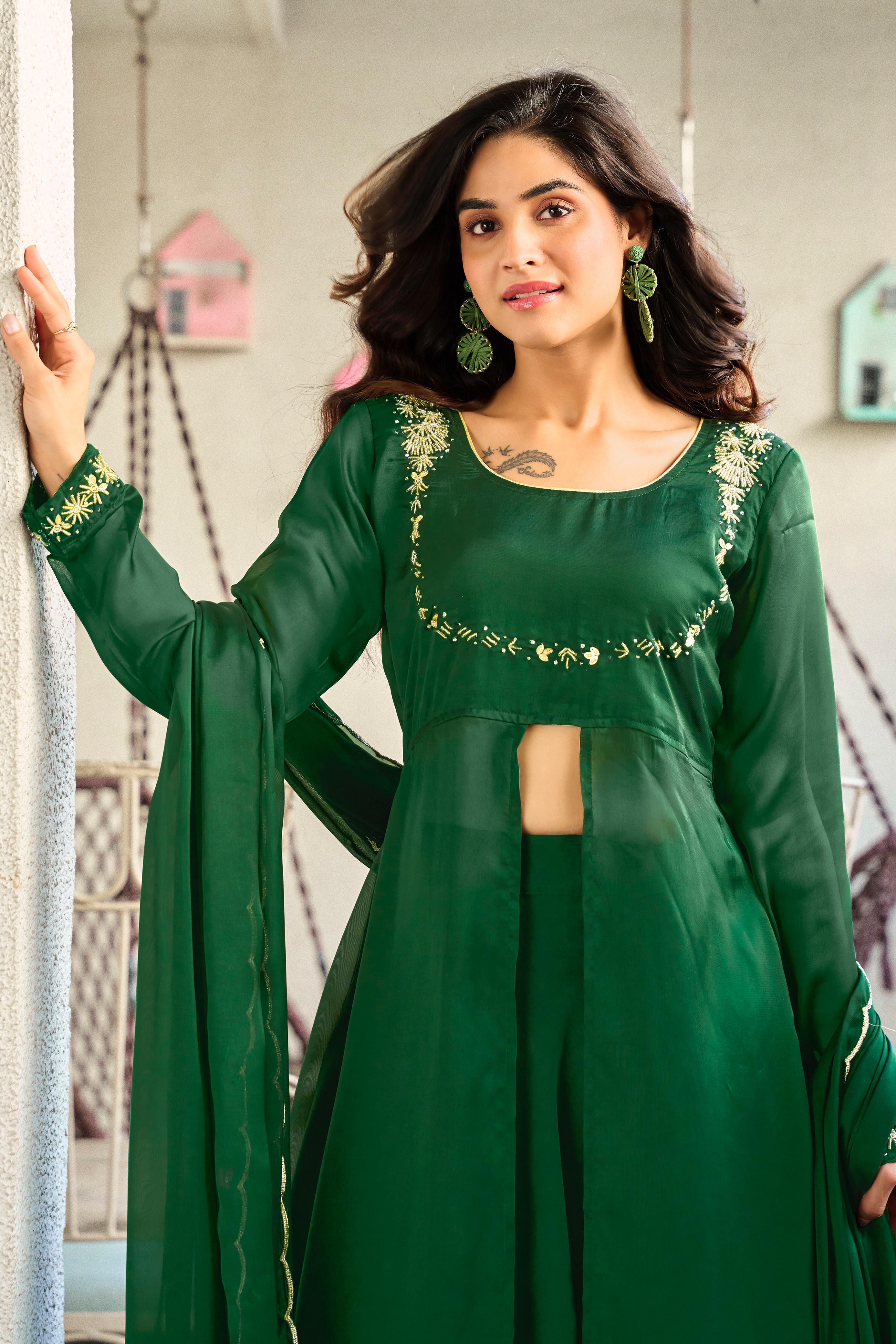 New Stylish Rangoli Silk Handworked Lehenga Set