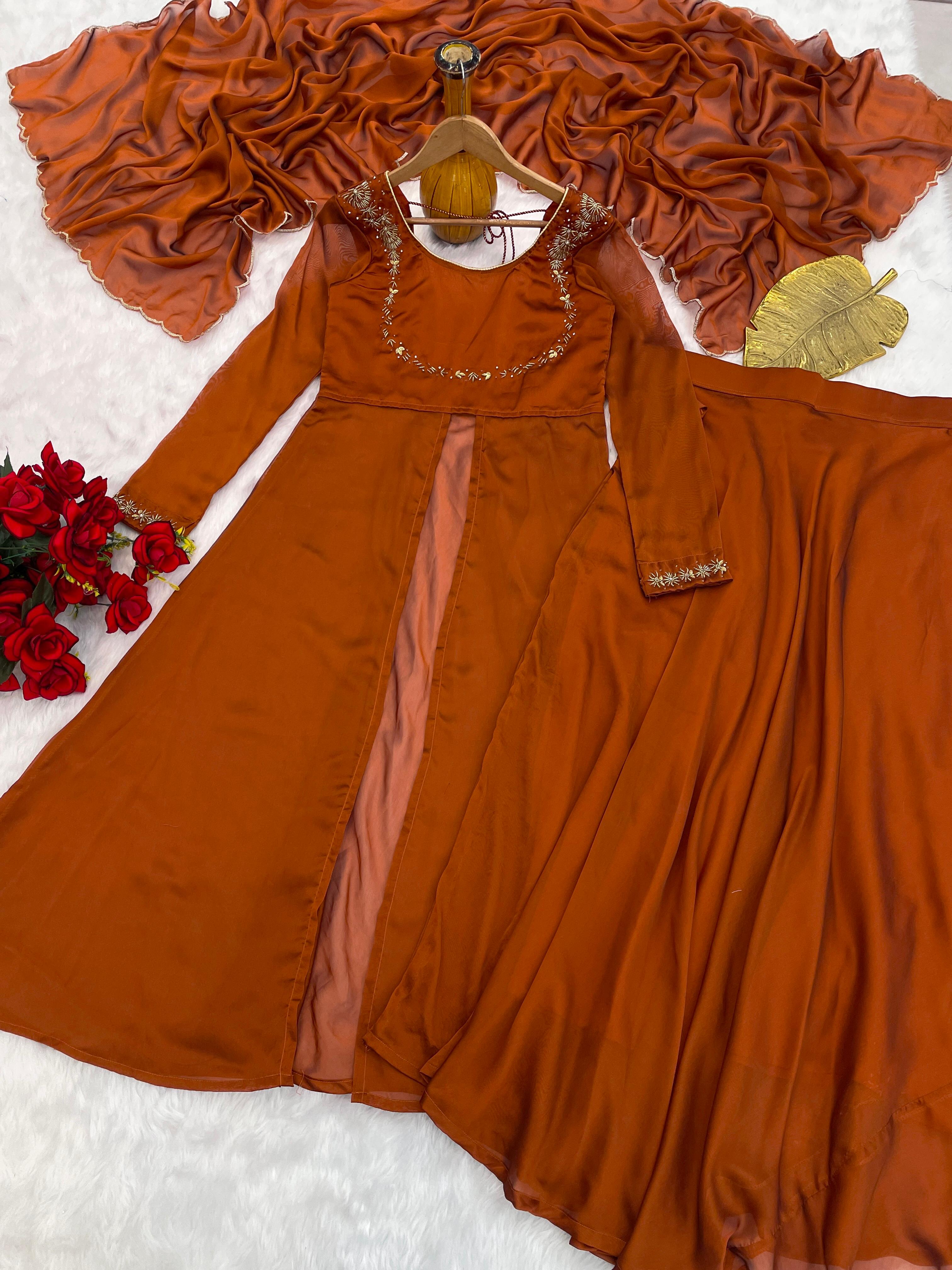 New Stylish Rangoli Silk Handworked Lehenga Set