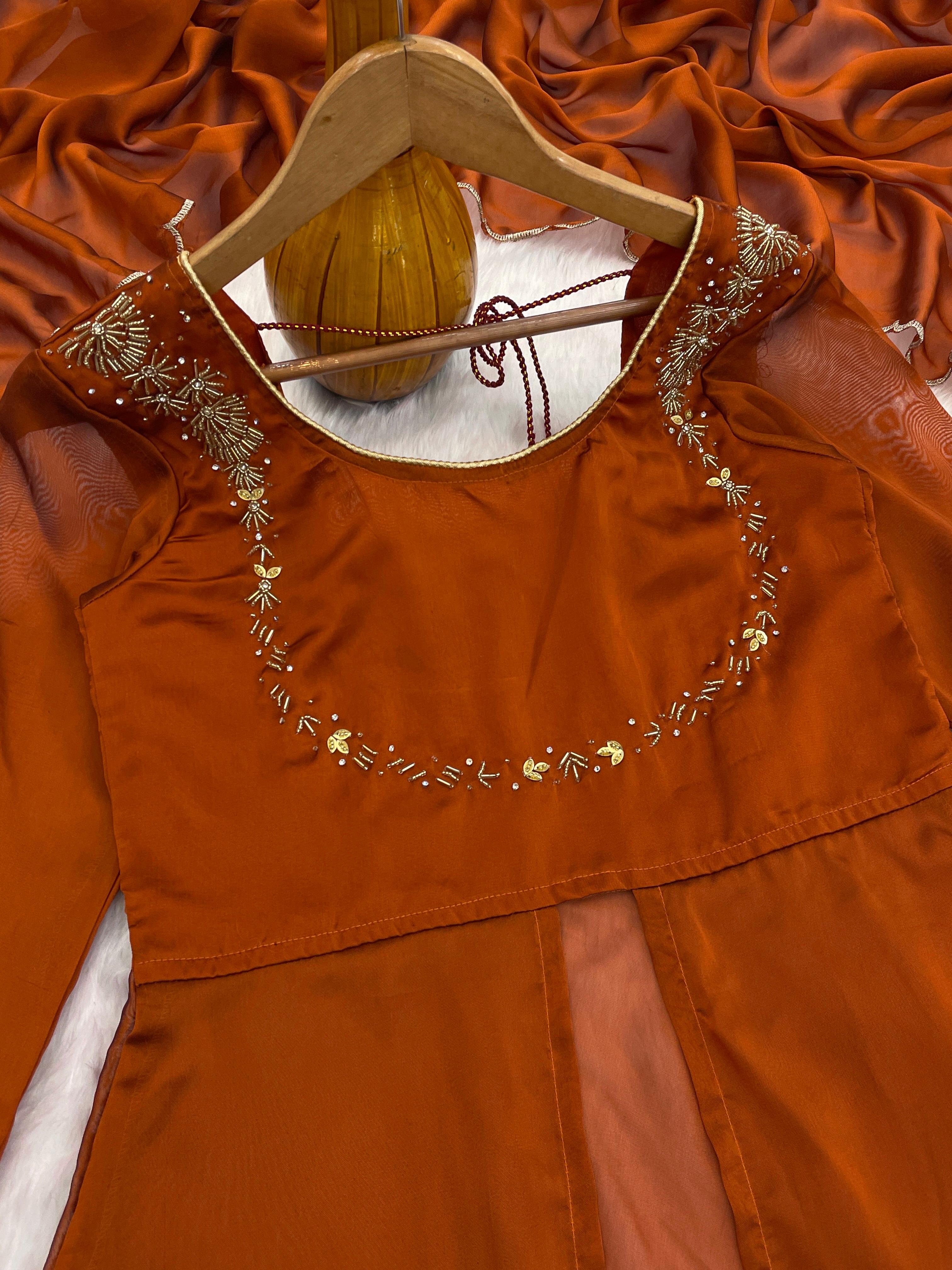 New Stylish Rangoli Silk Handworked Lehenga Set