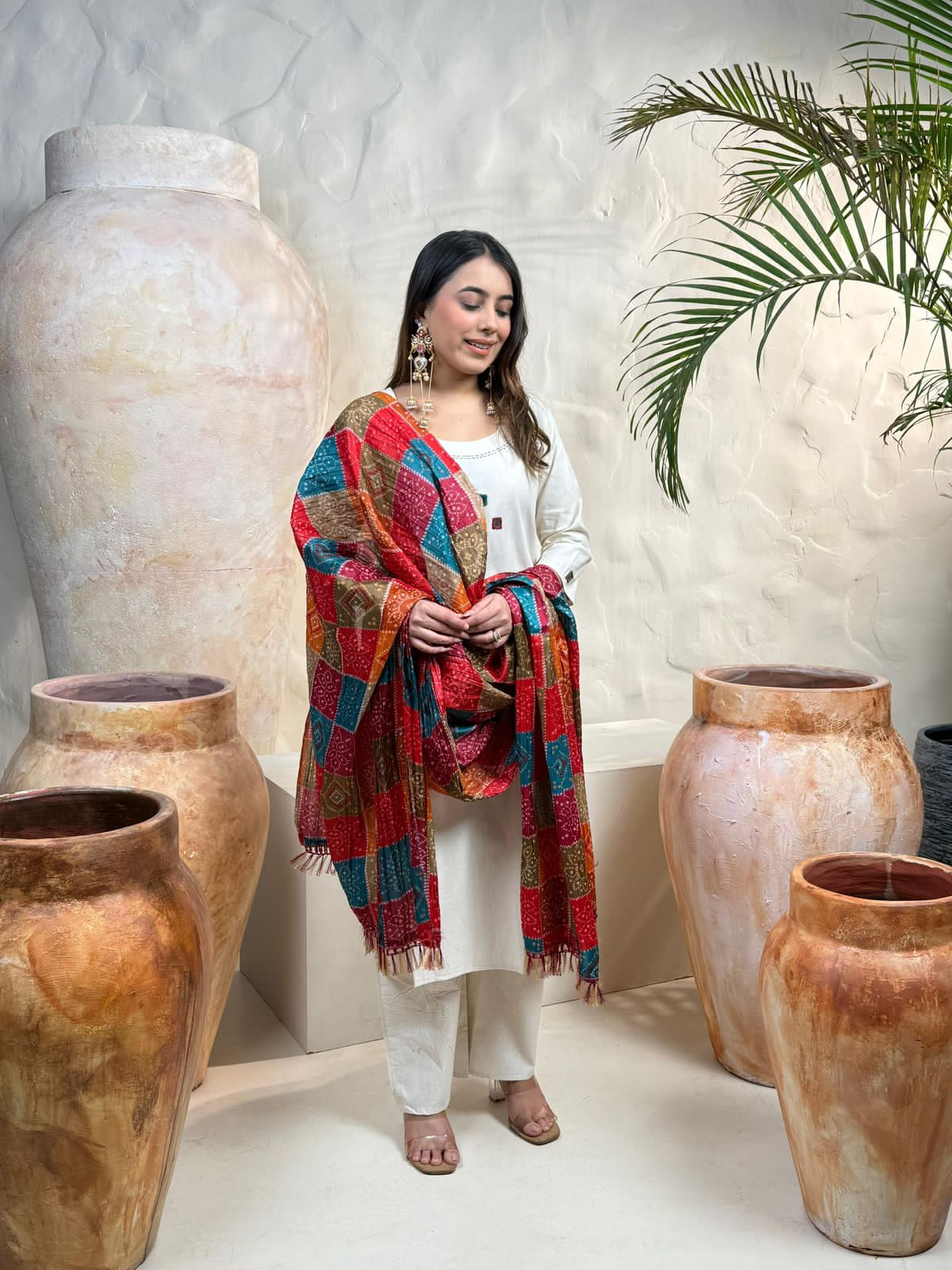 Trending Off-White Khadi Flex Embroidered Suit Set