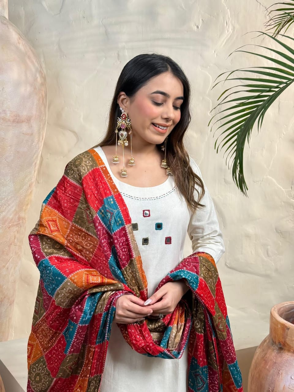 Trending Off-White Khadi Flex Embroidered Suit Set