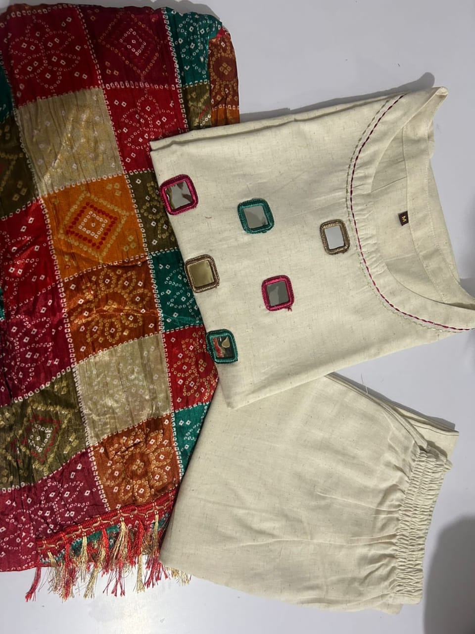 Trending Off-White Khadi Flex Embroidered Suit Set