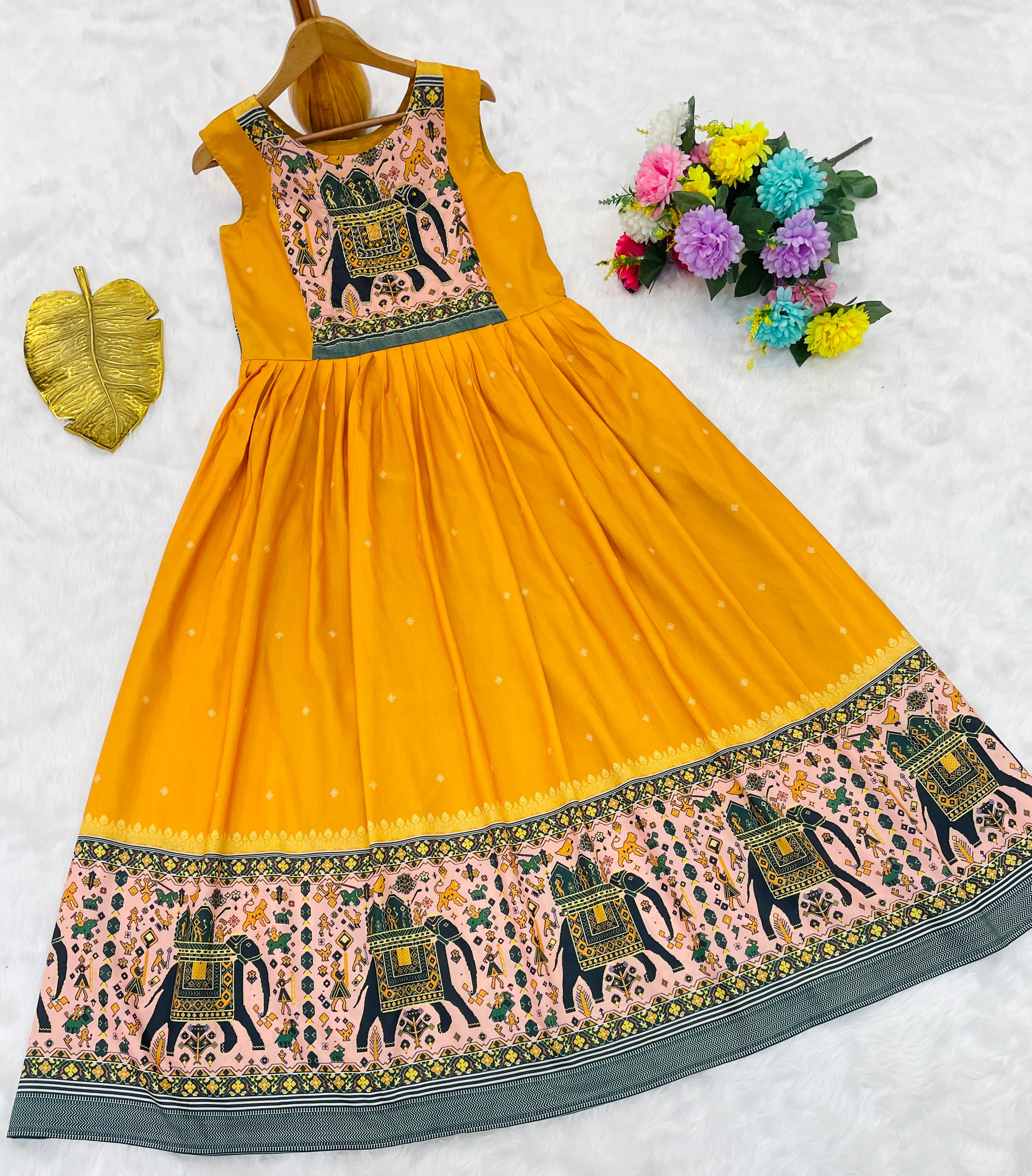 Navya Mustard Muslin Silk Anarkali Gown
