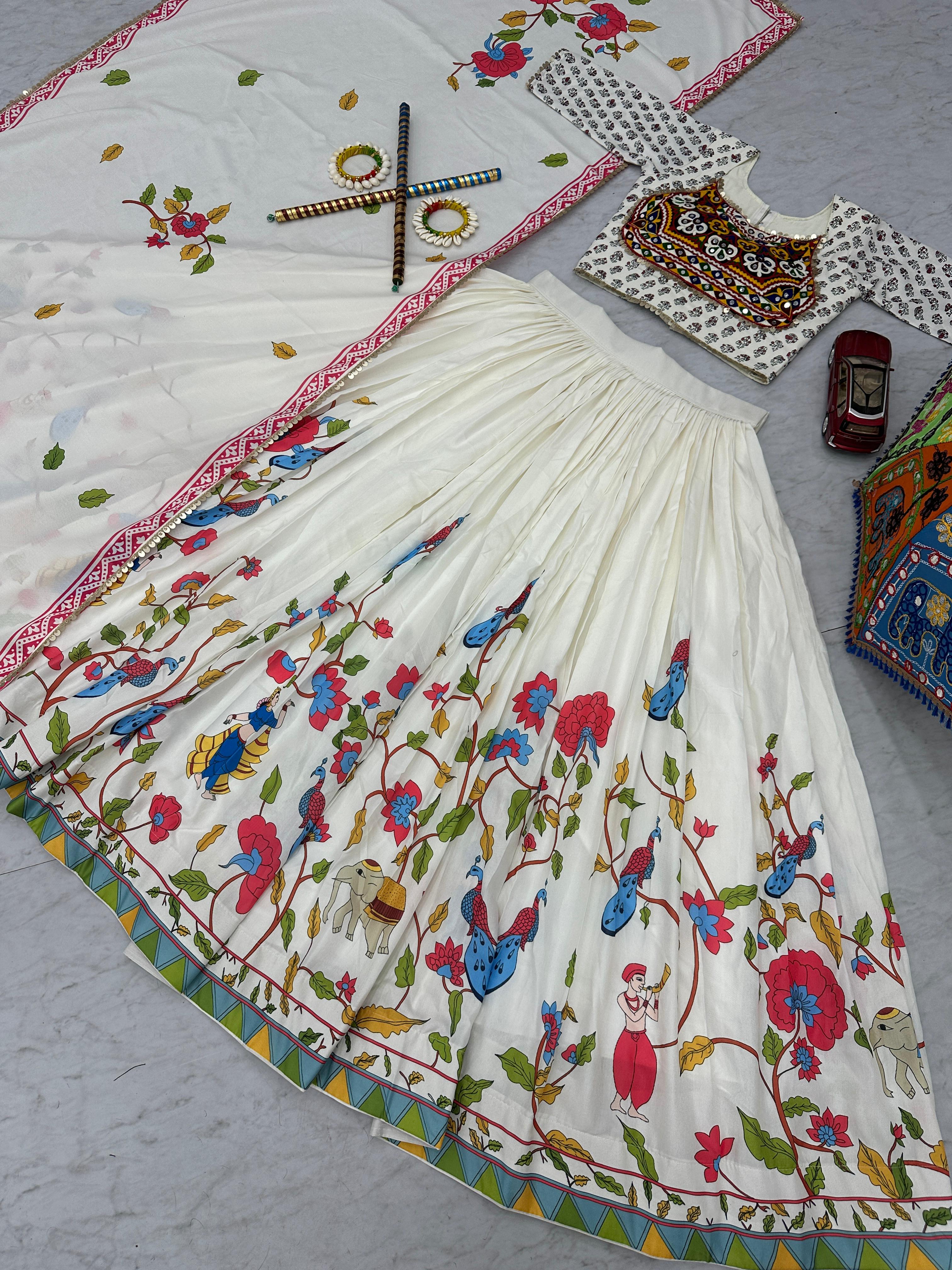 Gamathi Mirror Work Navratri Lehenga Set