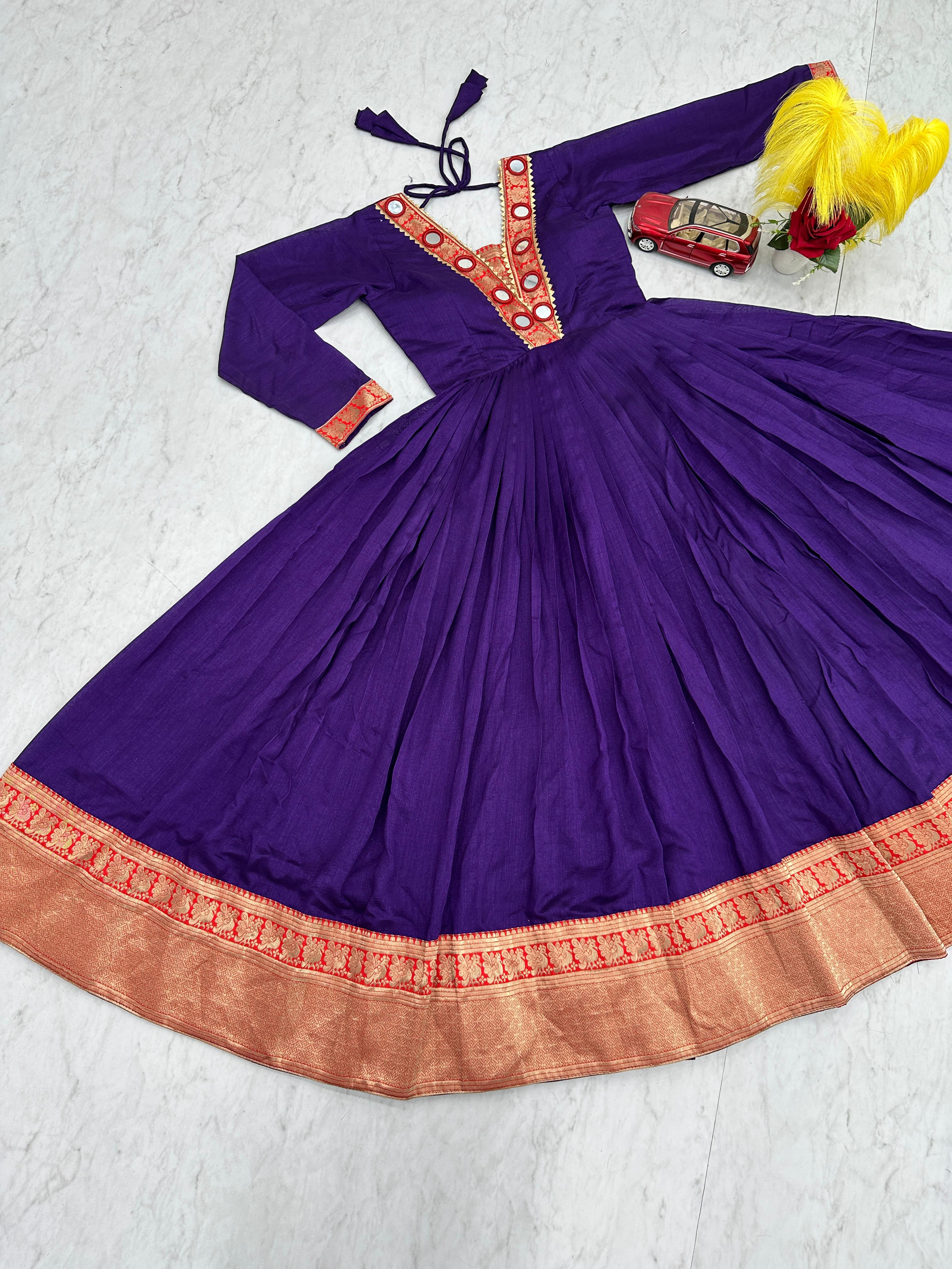 New Trending Zehra Vichitra Silk Flared Gown