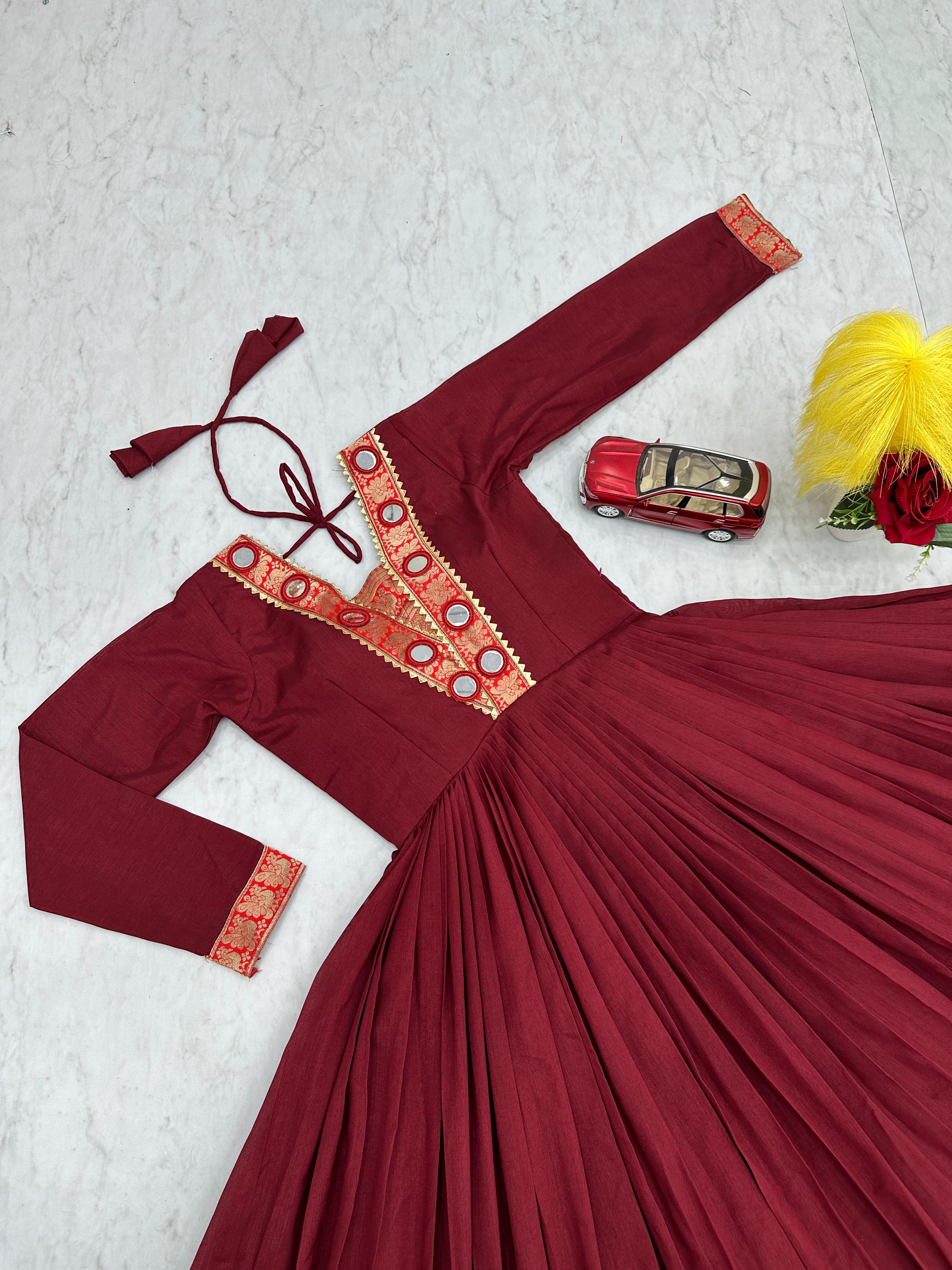 New Trending Zehra Vichitra Silk Flared Gown