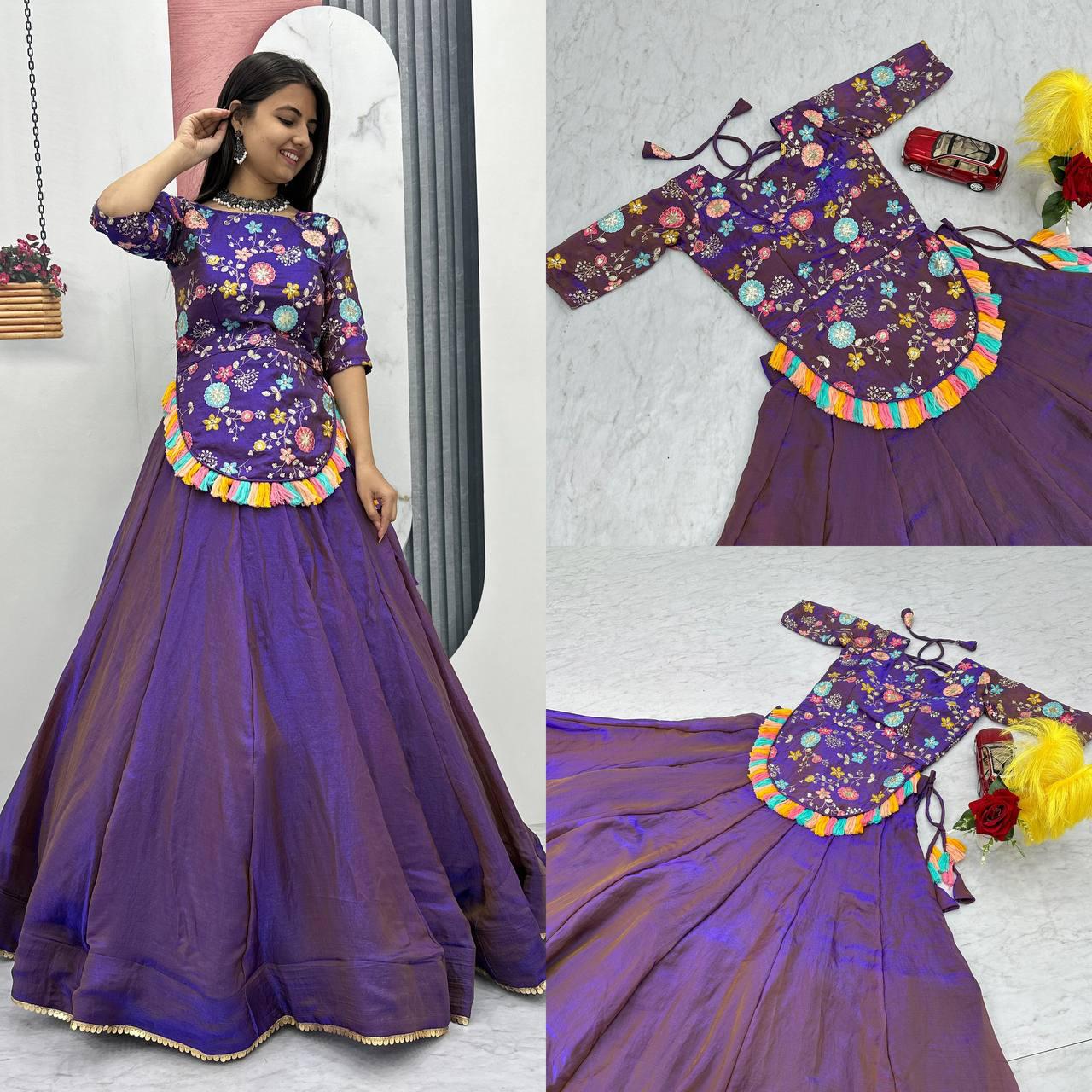 Meherbano Fendy Silk Crop Lehenga Set