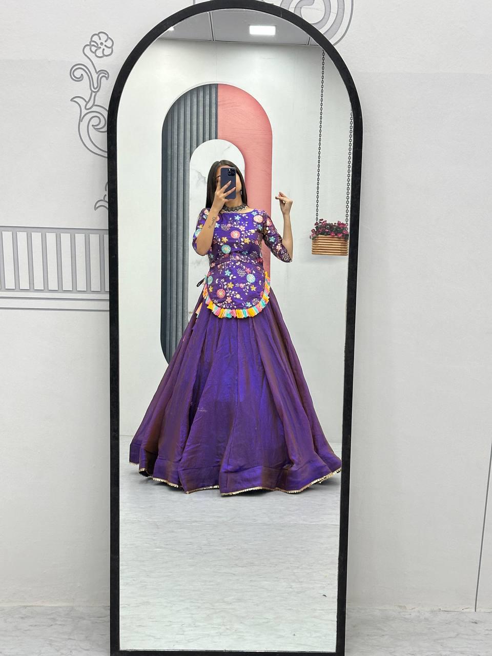 Meherbano Fendy Silk Crop Lehenga Set