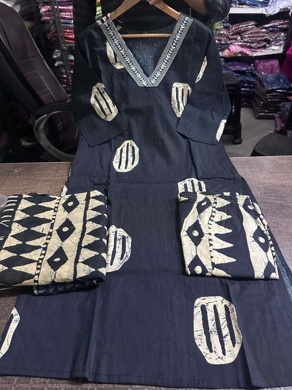 Beautiful Pure Fine Cotton Embroidered Suit Set