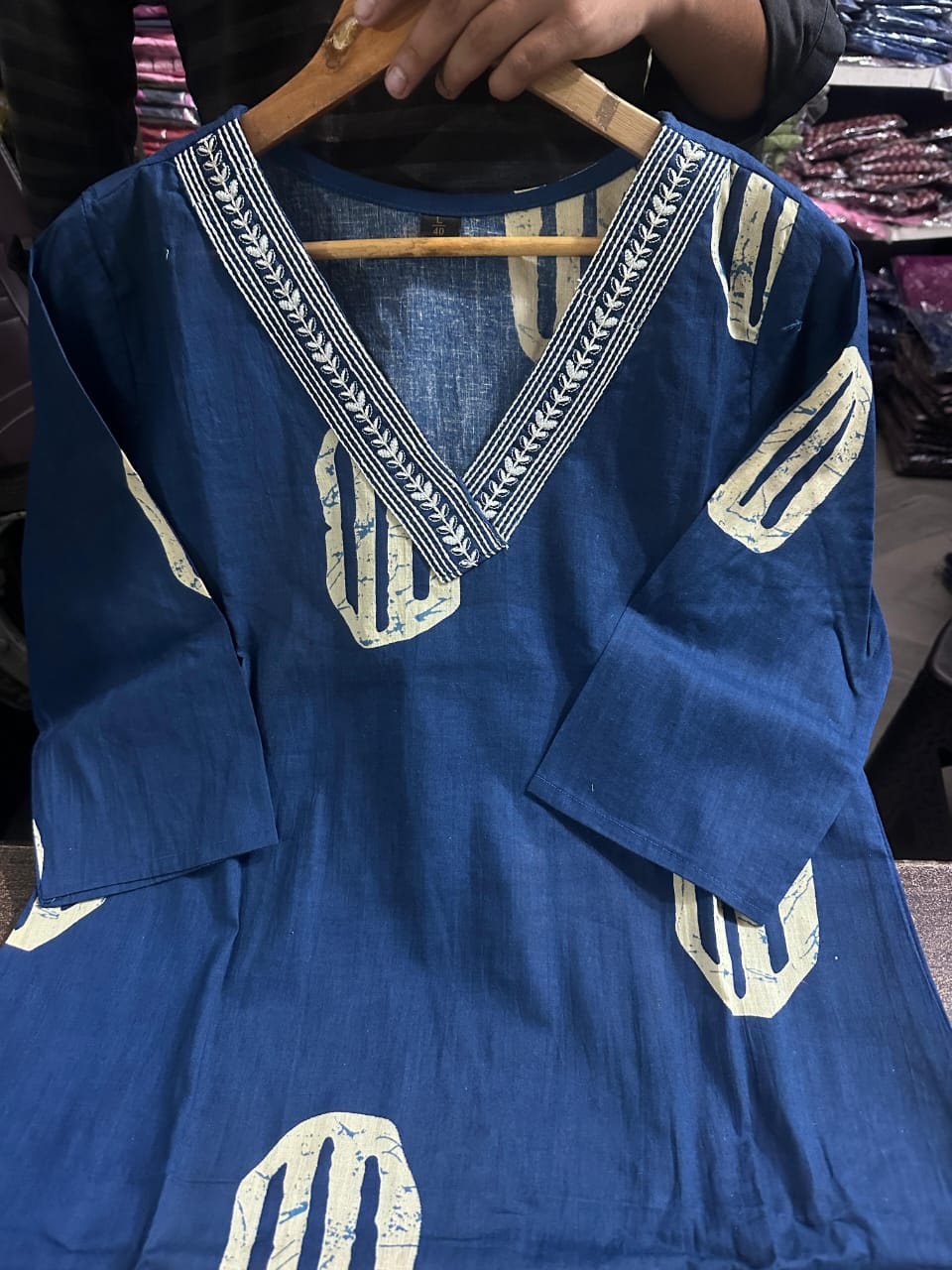Beautiful Pure Fine Cotton Embroidered Suit Set