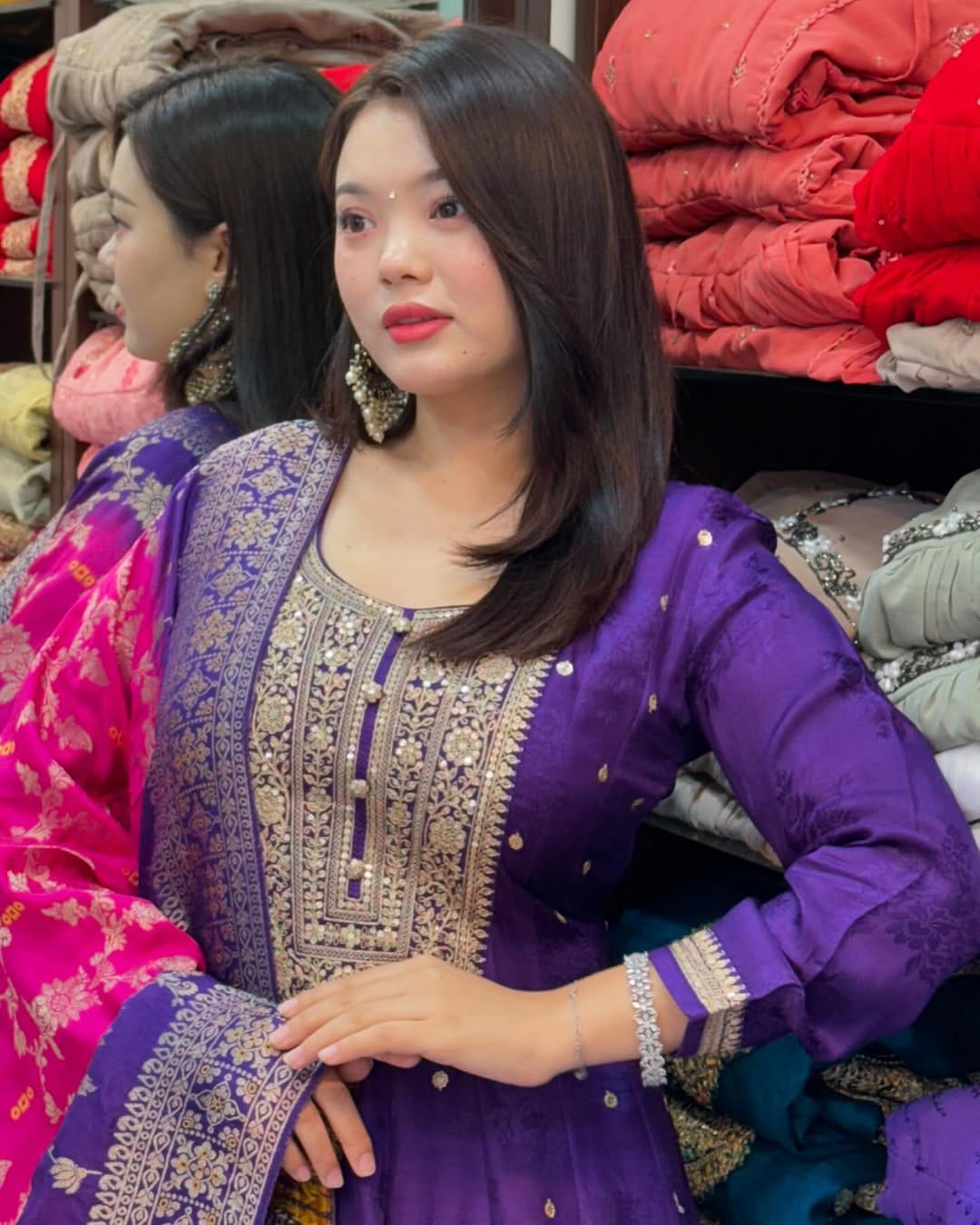 Noor-E-Chandni Anarkali Kurti Pant Dupatta Set