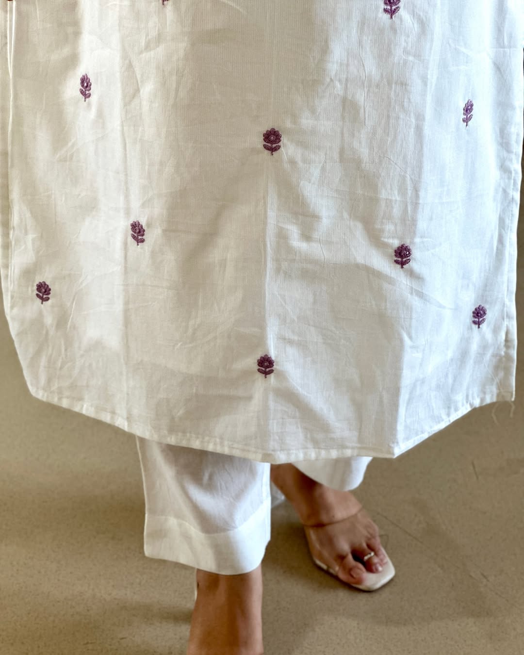 Noor-e-Khadi White Embroidered Khadi Flex Suit Set