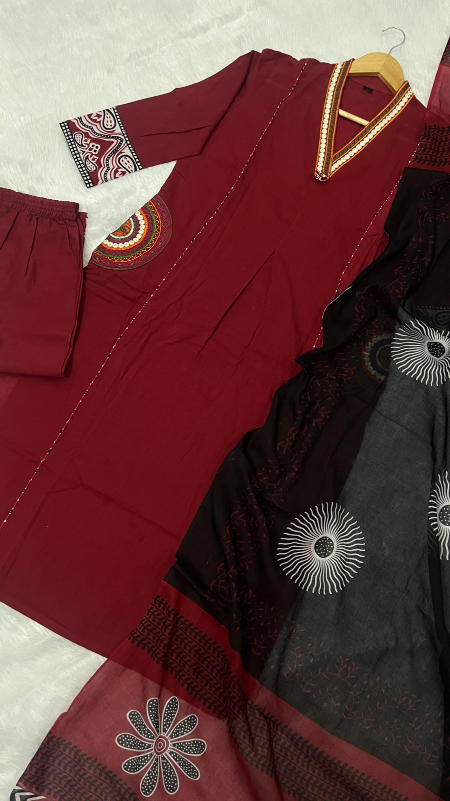 Nazaara Cotton Embroidered Suit Set